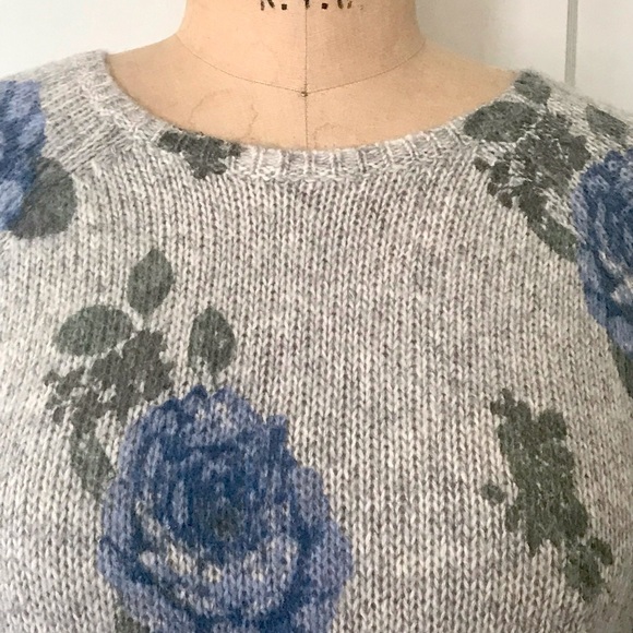 LUCKY BRAND Los Angeles sz.S/P blue rose sweater, Cotton wool blend, feminine - Picture 7 of 8